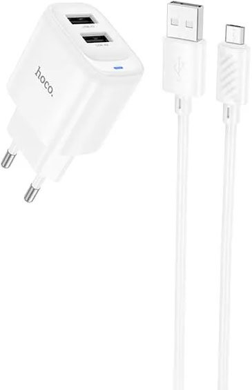 

Сетевое зарядное Hoco C141A microUSB (белый)