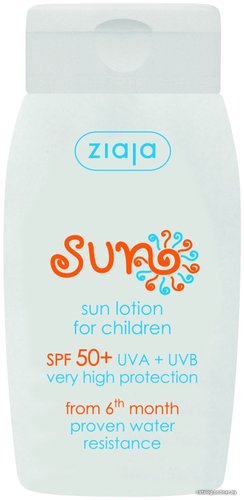 Лосьон солнцезащитный Ziaja Sun детский SPF50 солнцезащитный 125 мл