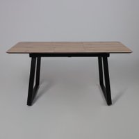 Кухонный стол Lepremo AV 1208 HPL+МДФ раздвижной 1200-1600x800 (дуб вотан/черный)
