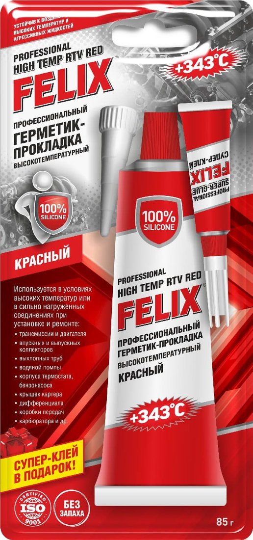 

Felix Профессиональный герметик-прокладка 85г (красный) 411040057