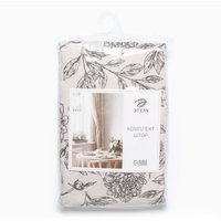 Комплект штор Этель Black Flowers 10283368 (149x180, 2шт, с подхватами)