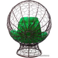 Кресло M-Group Кокос на подставке 11590204 (коричневый ротанг/зеленая подушка)