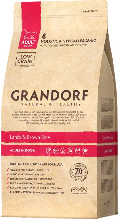 

Сухой корм для кошек Grandorf Lamb&Rice Adult Indoor (Ягненок с рисом) 400 г