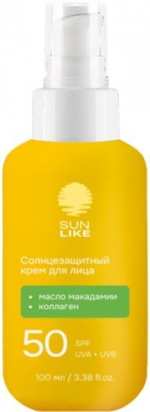 

Крем солнцезащитный Sun Like Для лица SPF50 (100 мл)