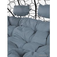 Подвесной диван M-Group Лежебока 11180409 (с черным ротангом/серая подушка)