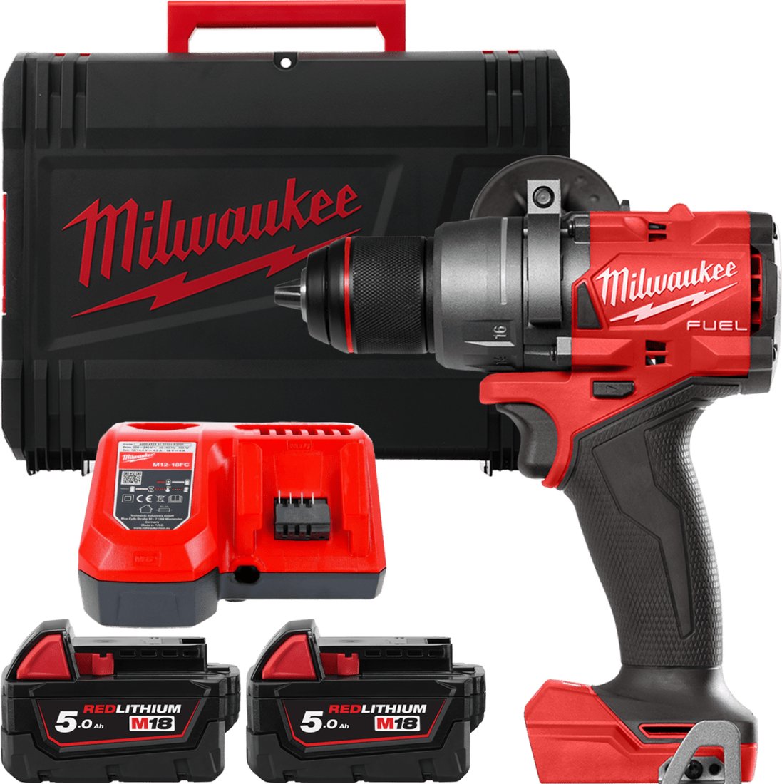

Дрель-шуруповерт Milwaukee M18 FUEL M18FDD3-502X 4933479863 (с 2-мя АКБ 5 Ач, кейс)