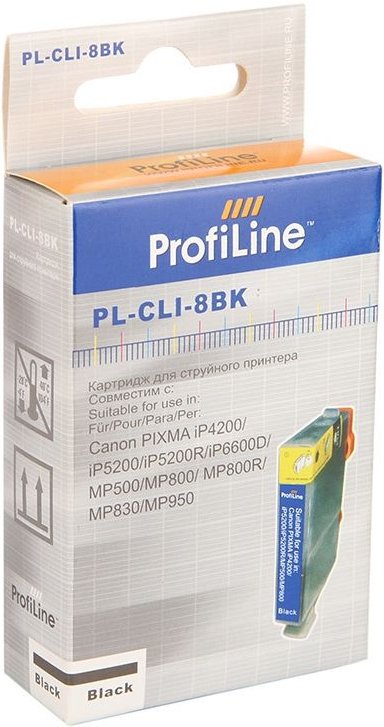 

Картридж ProfiLine PL-CLI-8BK (аналог Canon CLI-8BK)