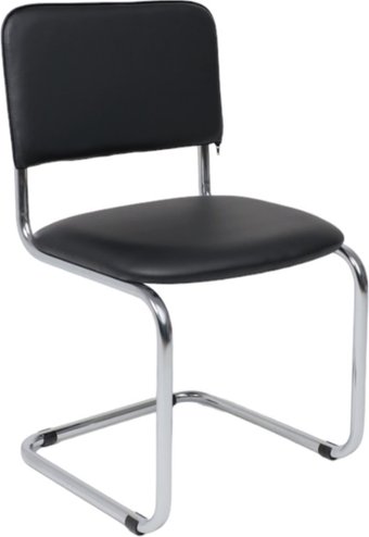 Офисный стул AksHome Славия (черный кожзам/хром)