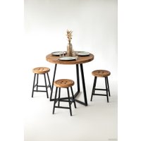 Табурет Stal-Massiv Button-47 (дуб натуральный/черный)