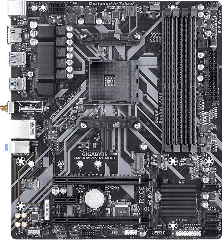 

Материнская плата Gigabyte B450M DS3H WiFi (rev. 1.x)
