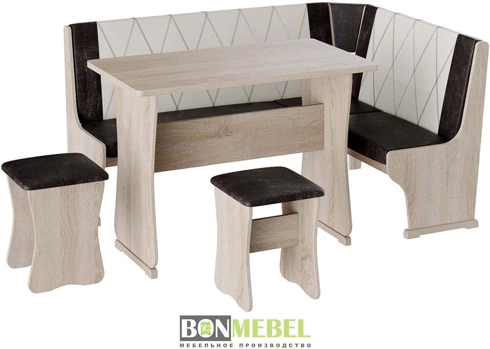 

Обеденная группа Bon Mebel Гамма тип 2 (дуб сонома/кожзам шоколад/кожзам бежевый)