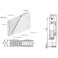 Стальной панельный радиатор Лемакс Valve Compact 22 300x1600