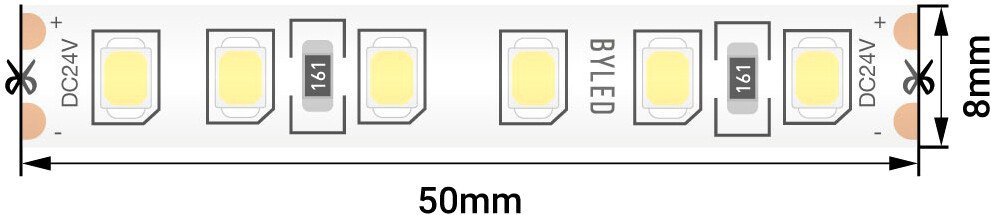 Светодиодная лента Byled BLS2835-120-24-9.6-WW-66