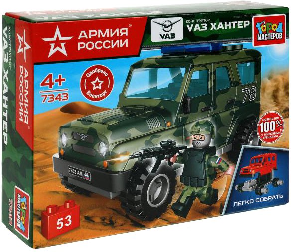 

Конструктор Город мастеров SB-7343 UAZ Hunter Военный
