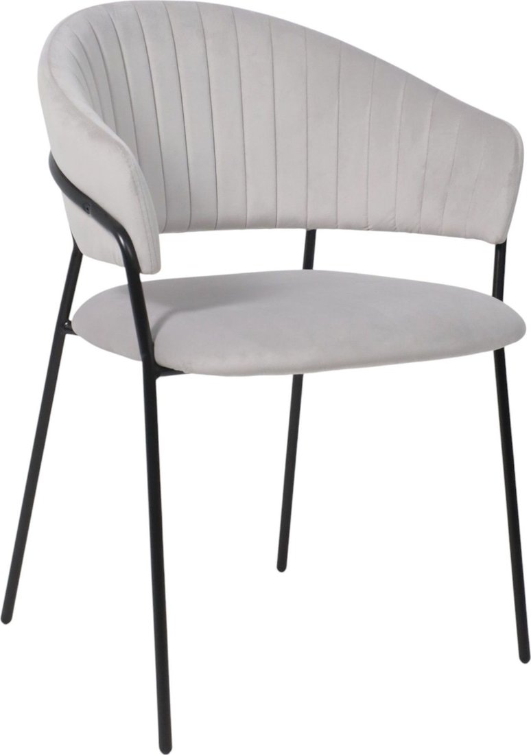 

Стул с подлокотниками Алвест AV 433 (светло-серый бархат H-09/черный)