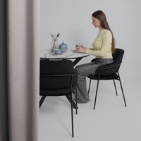 Кухонный стол Аврора Мехико 3Д D950 (камень белый/черный матовый)