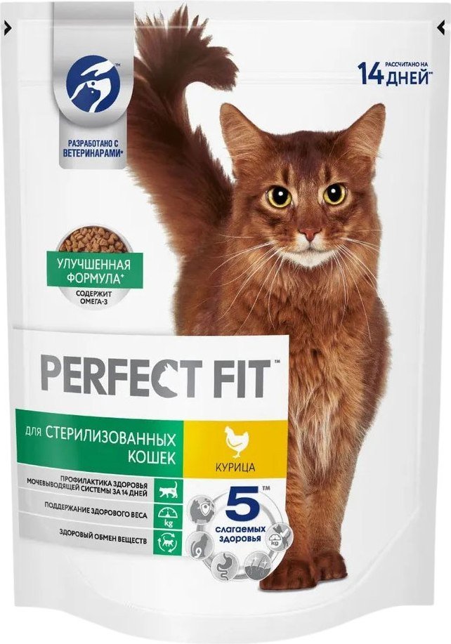 

Сухой корм для кошек Perfect Fit Для стерилизованных кошек. Курица (650г)