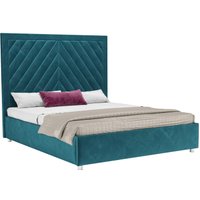 Кровать Мебель-АРС Мишель 140 (бархат сине-зеленый Star Velvet 43 Black Green) в Бобруйске