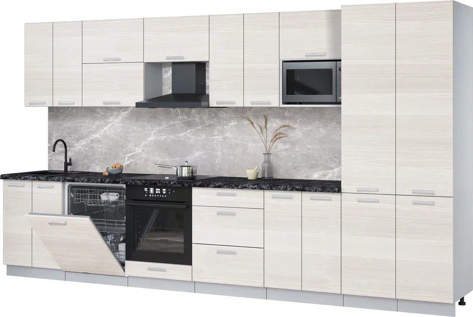 

Готовая кухня Интерлиния Мила Лайт 3.8-ПМ2 (вудлайн кремовый/вудлайн кремовый/кастилло темный)