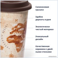 Многоразовый стакан DeLonghi DLSC056 0.3л (бежевый/коричневый)