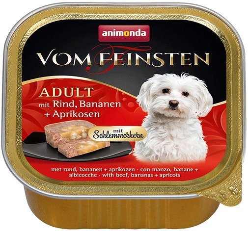 

Консервированный корм для собак Animonda Vom Feinsten Adult mit Rind, Bananen + Aprikosen 150 г