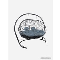 Подвесной диван M-Group Лежебока 11180309 (с серым ротангом/серая подушка)