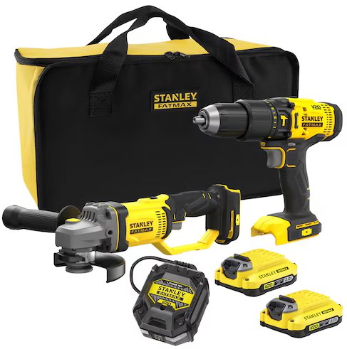 

Stanley SFMCK471D2S (шуруповерт, болгарка, 2 АКБ, сумка)