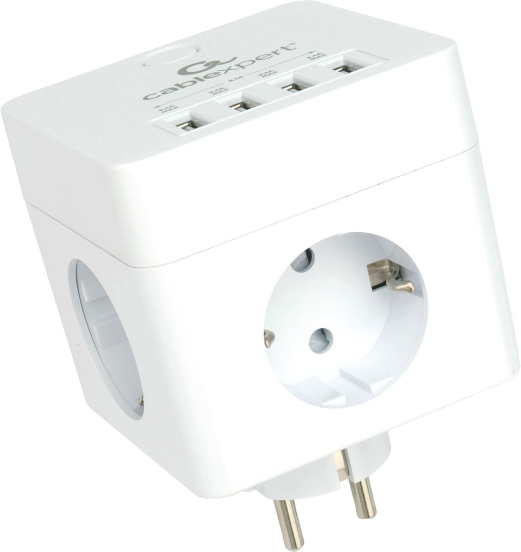 

Сетевой фильтр Cablexpert CUBE-4-U4-W