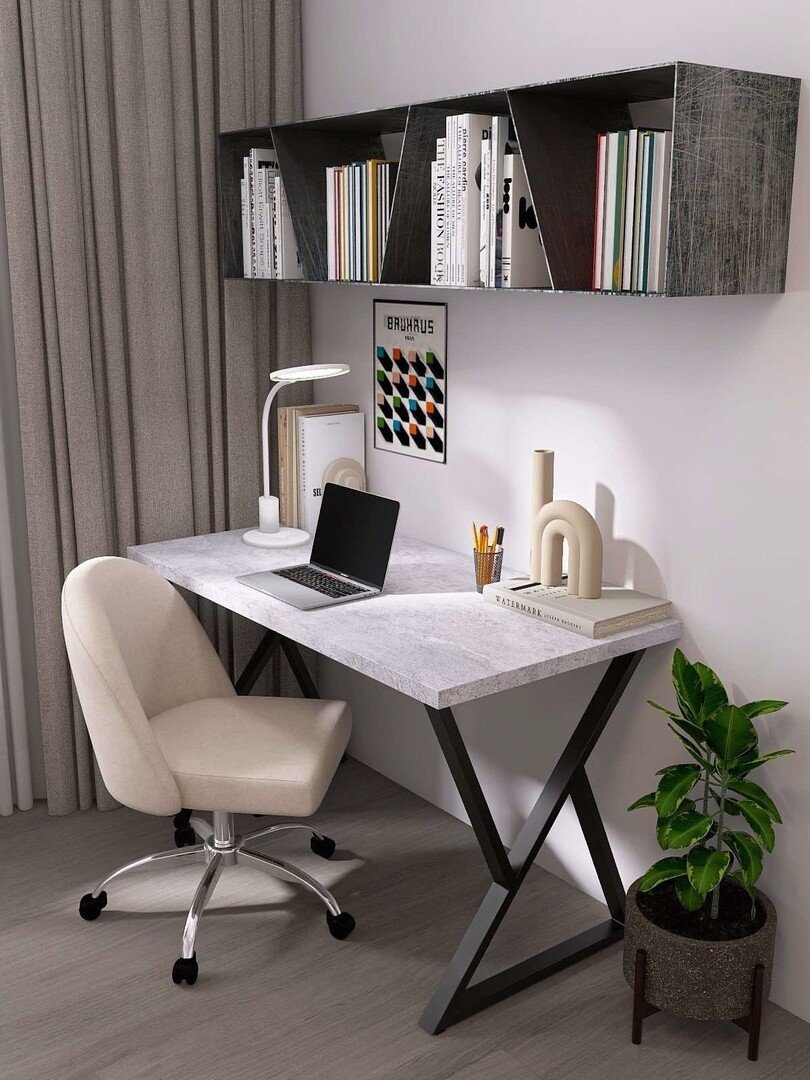 

Стол Домус СП014 136х66 (бетон светлый/металл черный)