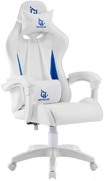 Игровое (геймерское) кресло GameLab Tetra White (бело-синий)