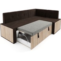 Угловой диван Мебель-АРС Таллин 191x83x121 (велюр шоколад HB-178 16)