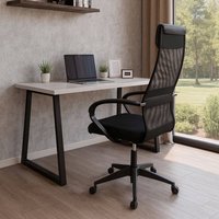 Офисное кресло AksHome First PL (ткань/сетка, черный)