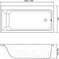 Ванна Lauter Seraphina 170x80 2112170R (с ножками)