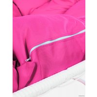 Подвесной диван M-Group Лежебока 11180108 (с белым ротангом/розовая подушка)