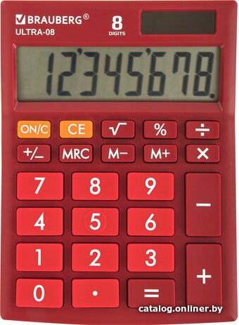 Бухгалтерский калькулятор BRAUBERG Ultra-08-WR 250510 (бордовый)