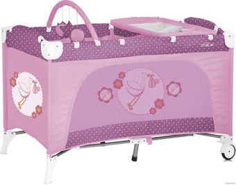 Манеж-кровать Lorelli Travel Kid 2 Layers Rose Stork [10080221536]