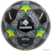Футбольный мяч Ingame Pro Black (3 размер, черный/желтый/голубой)