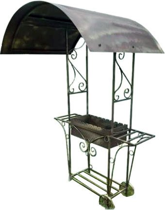 Мангал для дачи Грифонсервис МС11 с крышей (черный)