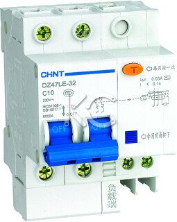 

Дифференциальный автомат Chint DZ47LE-32 2P 32A 30mA AC С 6kA