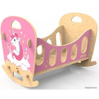 Аксессуары для кукольного домика Woody Кроватка-качалка Единорог 02758