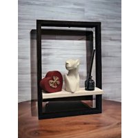 Полка Florbox В рамке настенная 34x50x4 см (черный/орех)