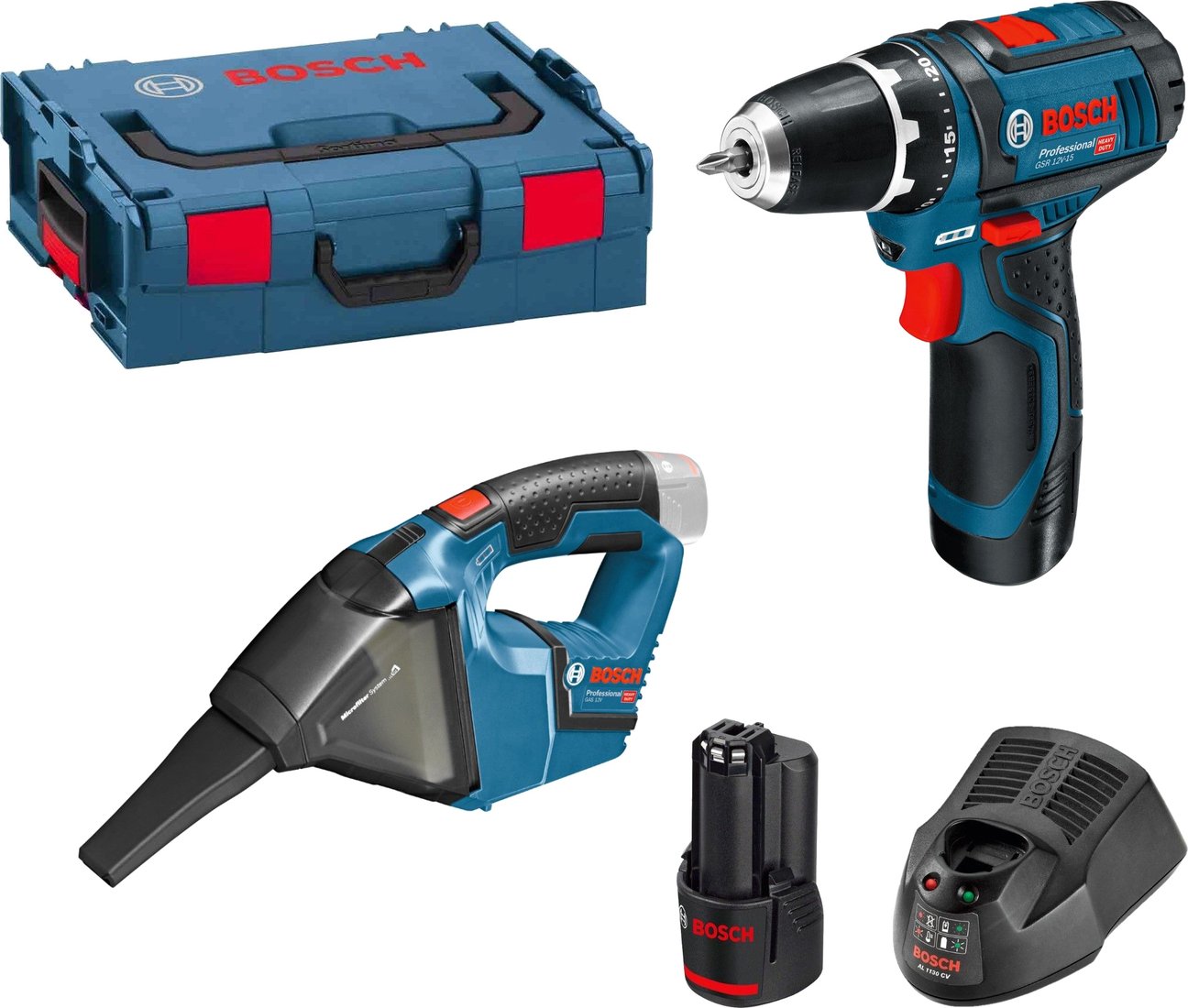 

Дрель-шуруповерт Bosch GSR 12V-15 Professional 0615990GE3 (с 2-мя АКБ, кейс)