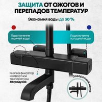 Душевая система  Grocenberg GB7005 (черный матовый)