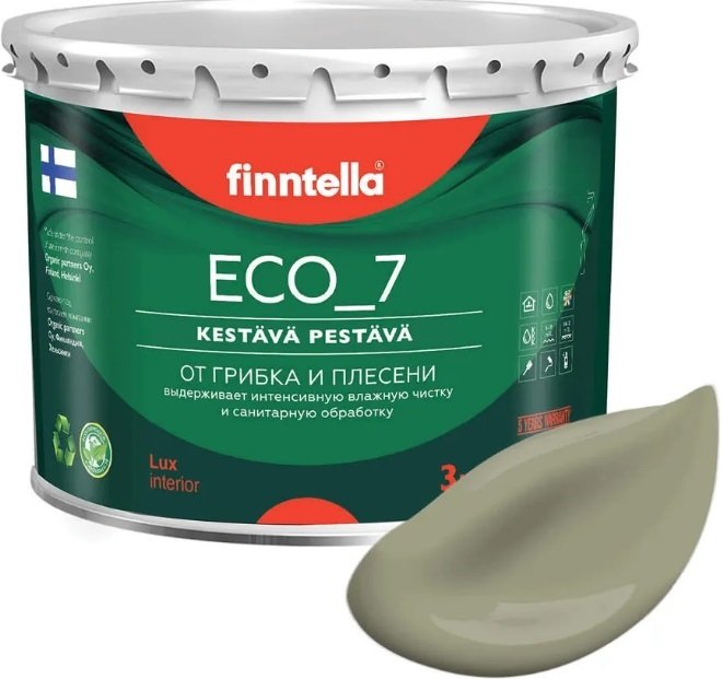 

Краска Finntella Eco 7 Khaki F-09-2-3-FL022 2.7 л (серо-зеленый)