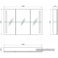  Какса-А Шкаф с зеркалом Практик 105