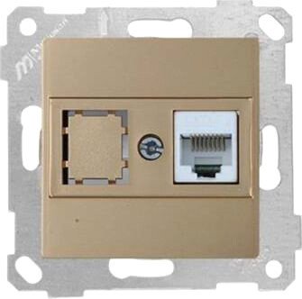 

Розетка компьютерная Mutlusan Rita 2200-136-0185 (золото доре)