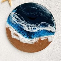 Подставка декоративная Wood_N_Sea Море с китом к-13