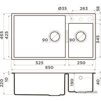 Кухонная мойка Omoikiri Tedori 85-2-U GR (leningrad grey)