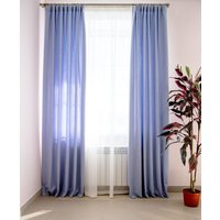 Комплект штор Decoretto Канвас небесный КН-K10 1.5x2.6 м (голубой, 2 шт)