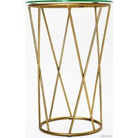 Журнальный столик RasGar Престиж Аллюр (золото/белый мрамор/стекло)